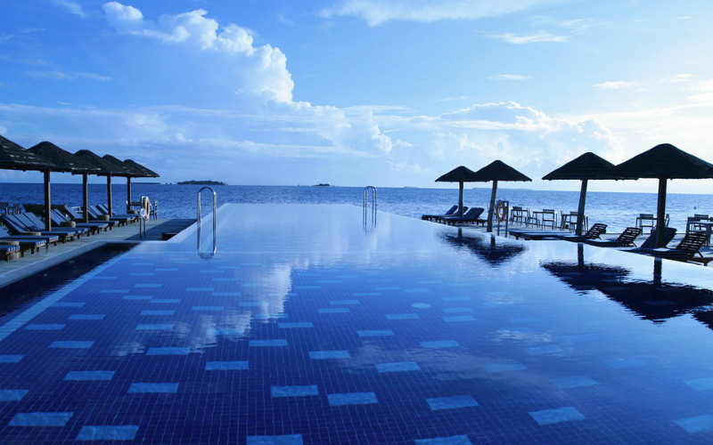 Maldives resort ocean bungalow