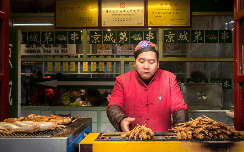 Street food stall, Beijing, China