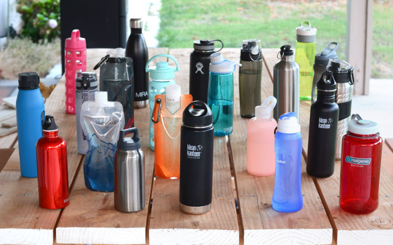 Water bottles outdoors travel