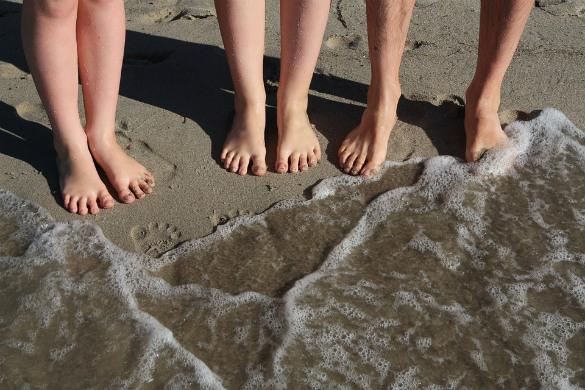 Family beach feet