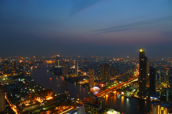 View from Sky Bar at Lebua State Tower, Bangkok, Thailand