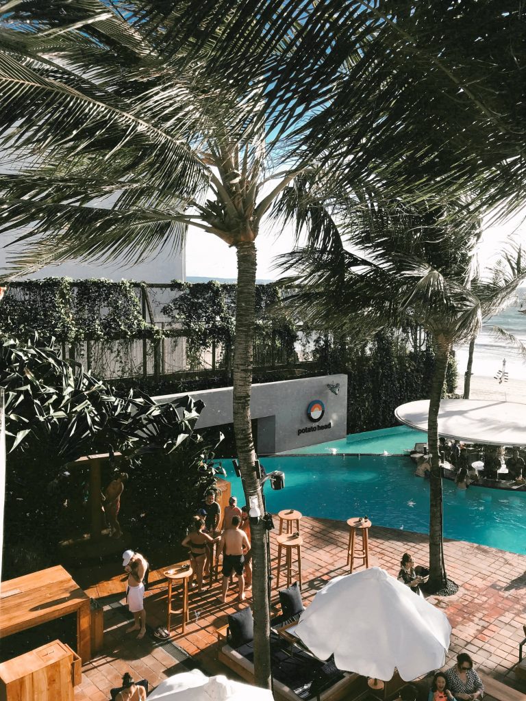 The deck and pool area of Potato Head Beach Club in Seminyak, Bali